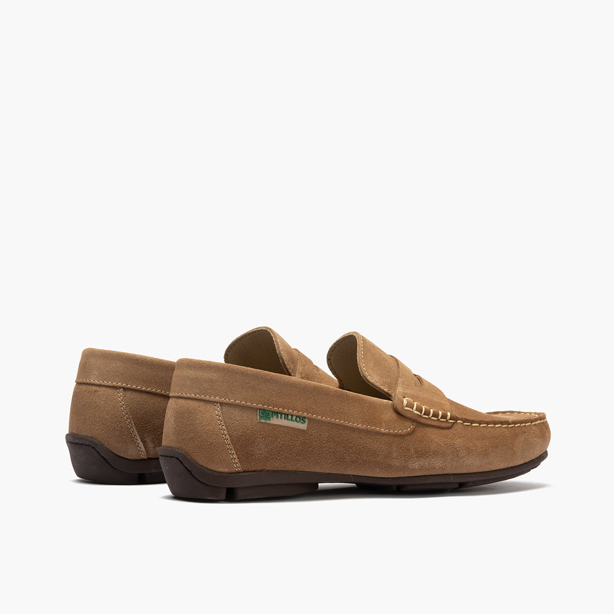 Mocasín hombre con antifaz en nobuck Taupe