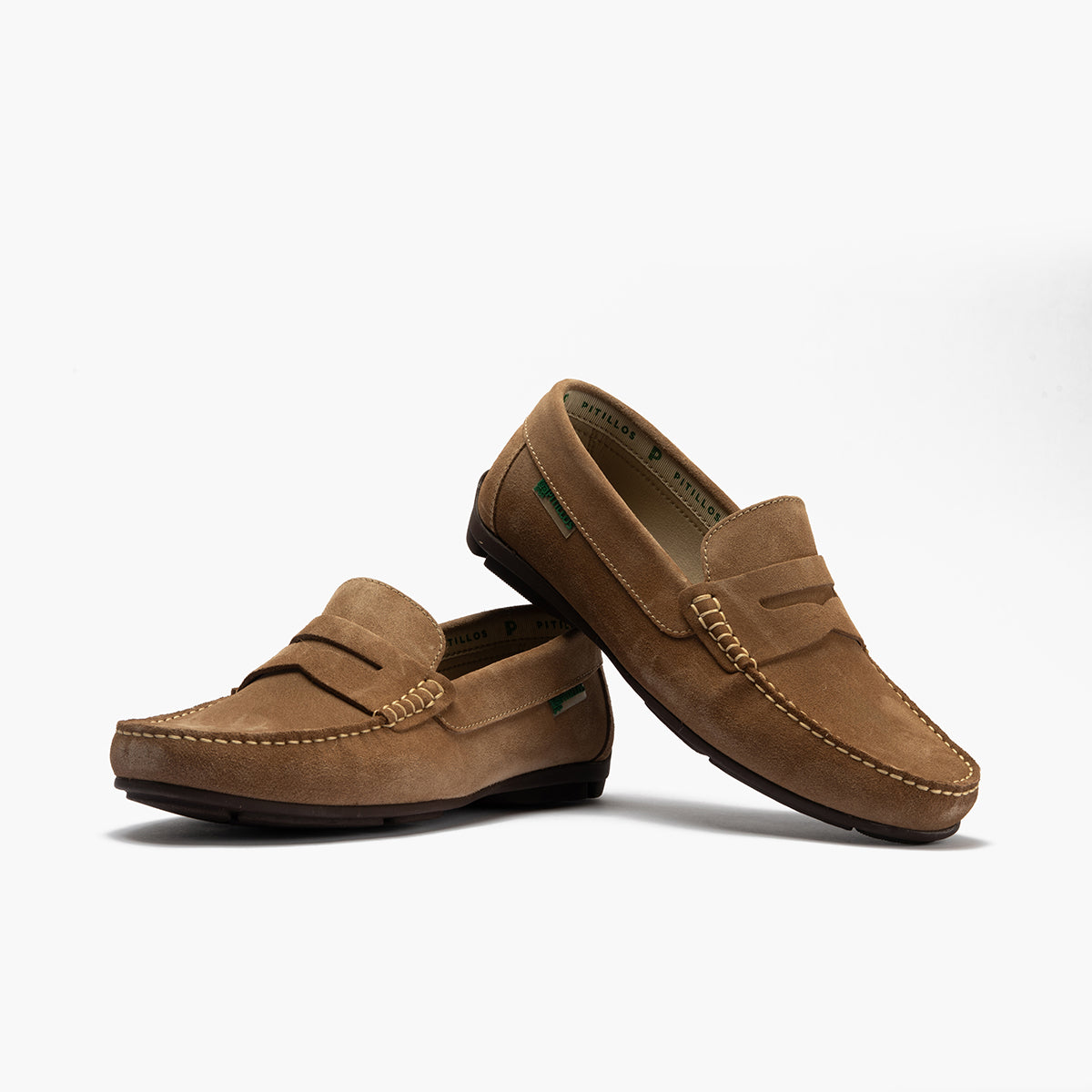 Mocasín hombre con antifaz en nobuck Taupe