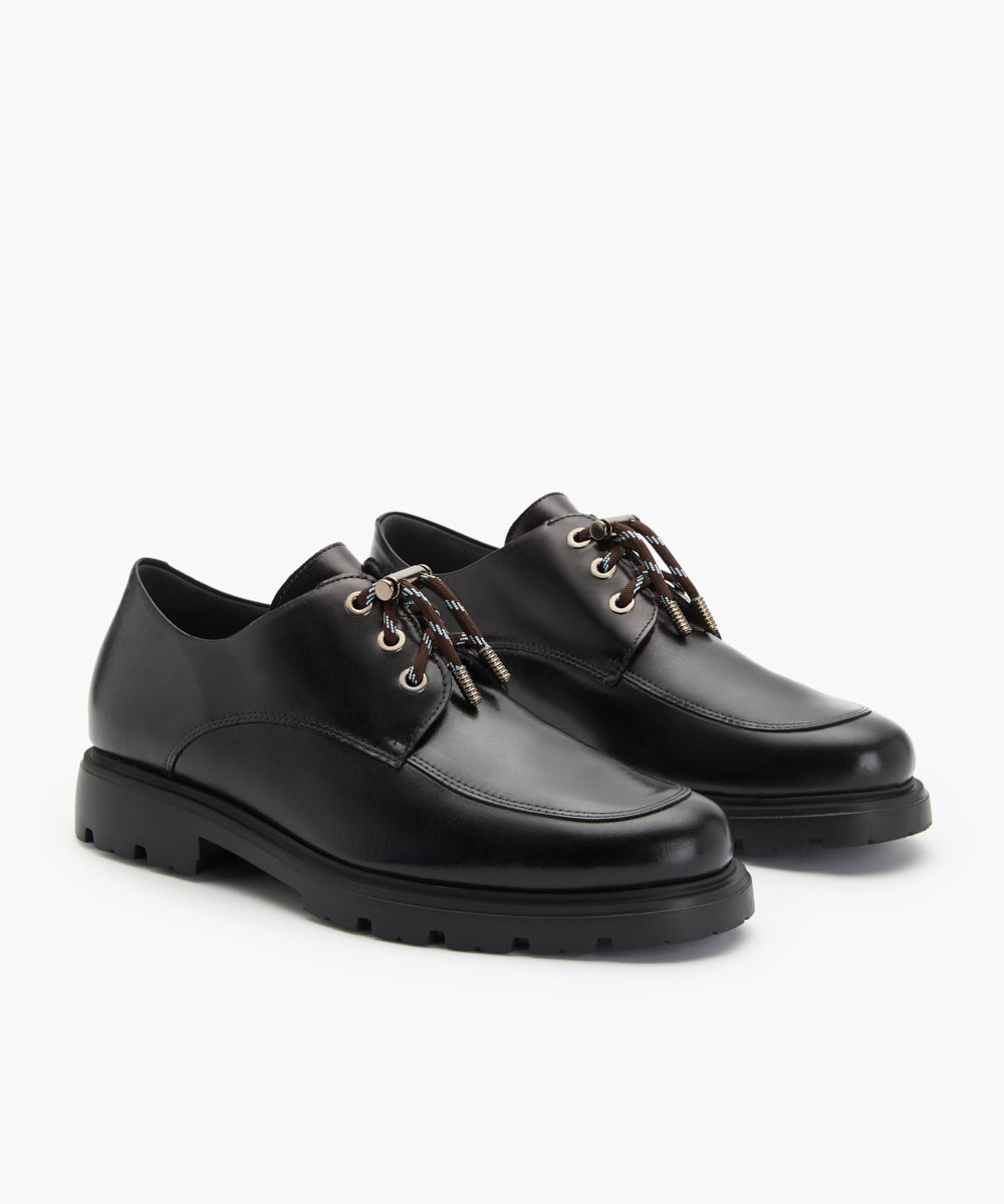 Blucher en Piel Negro con cordón Marron ERROZ x PITILLOS