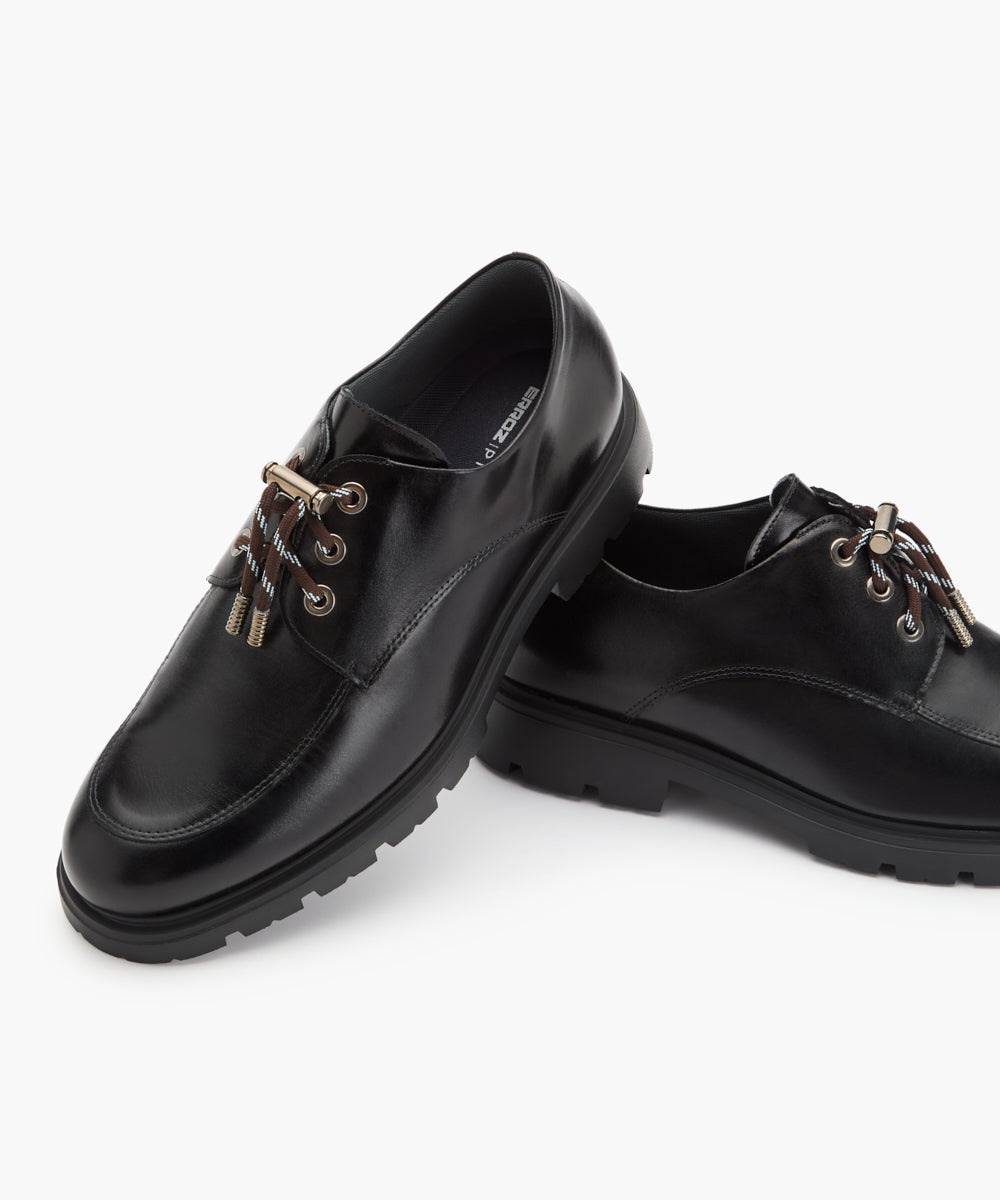 Blucher en Piel Negro con cordón Marron ERROZ x PITILLOS
