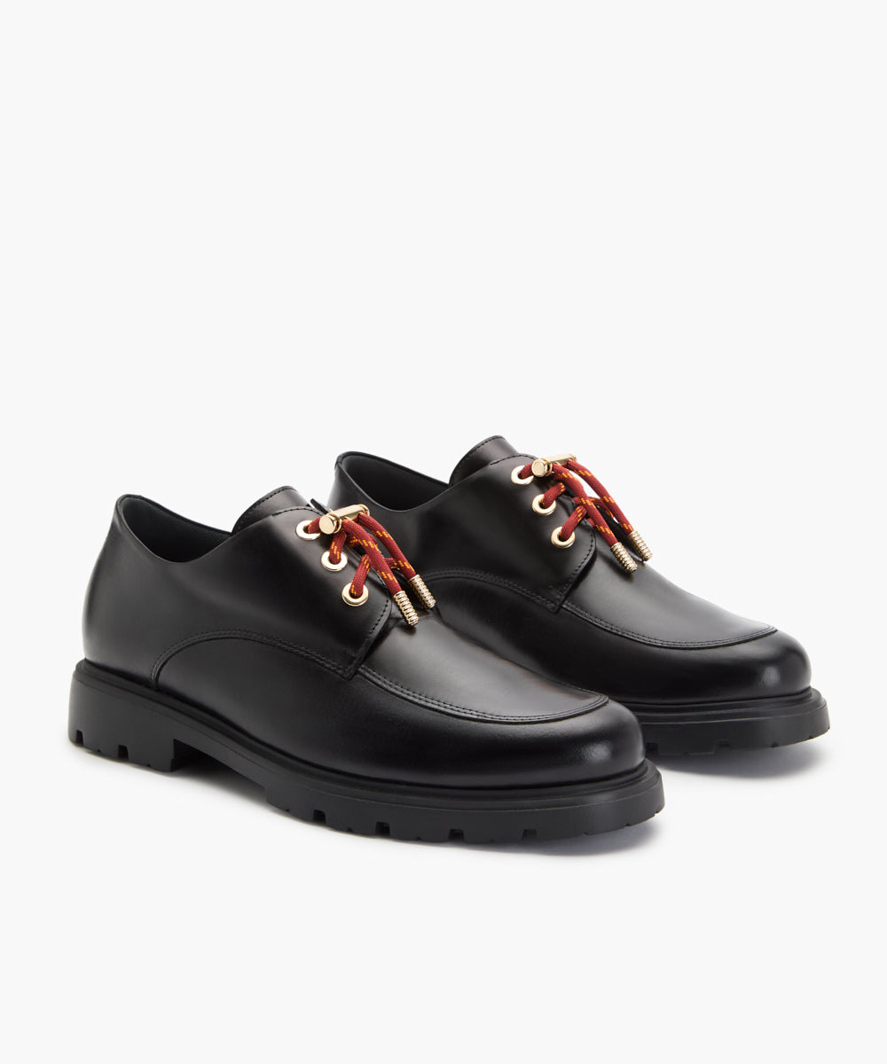 Blucher en Piel Negro con cordón Terracota ERROZ x PITILLOS