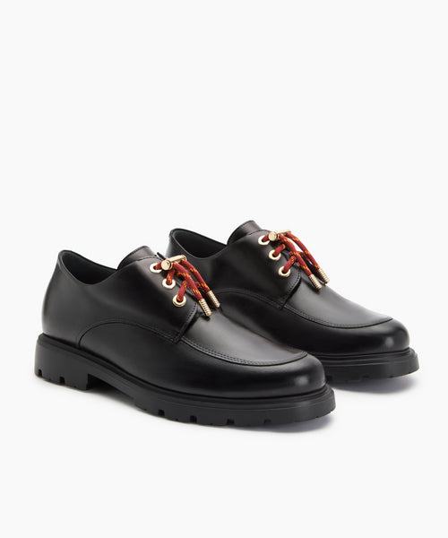 Blucher en Piel Negro con cordón Terracota ERROZ x PITILLOS