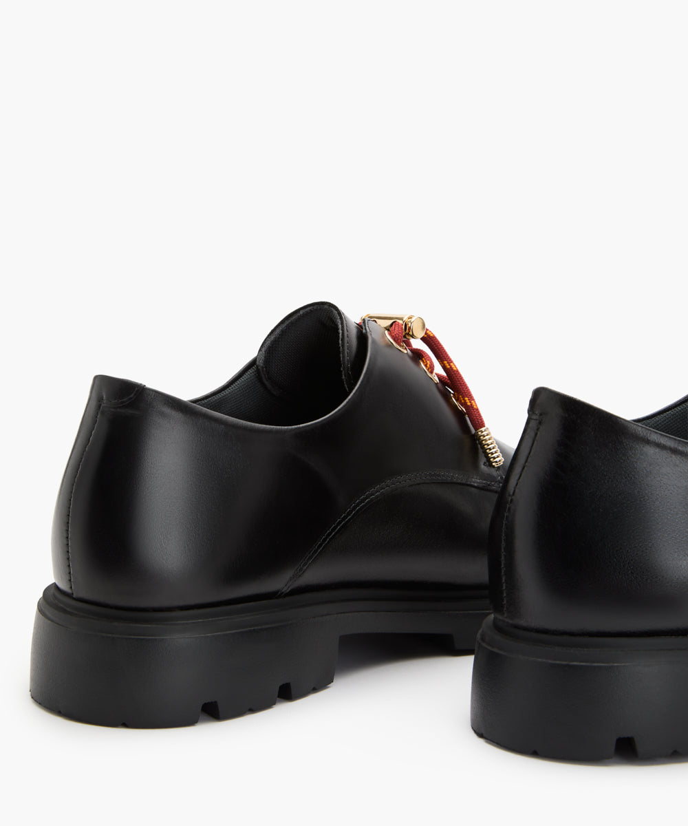 Blucher en Piel Negro con cordón Terracota ERROZ x PITILLOS