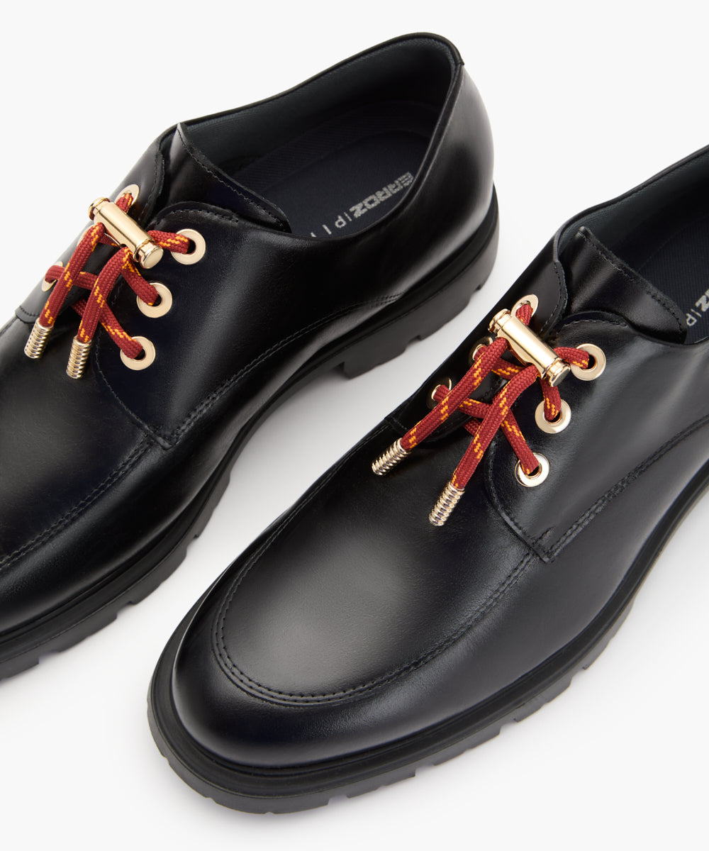 Blucher en Piel Negro con cordón Terracota ERROZ x PITILLOS