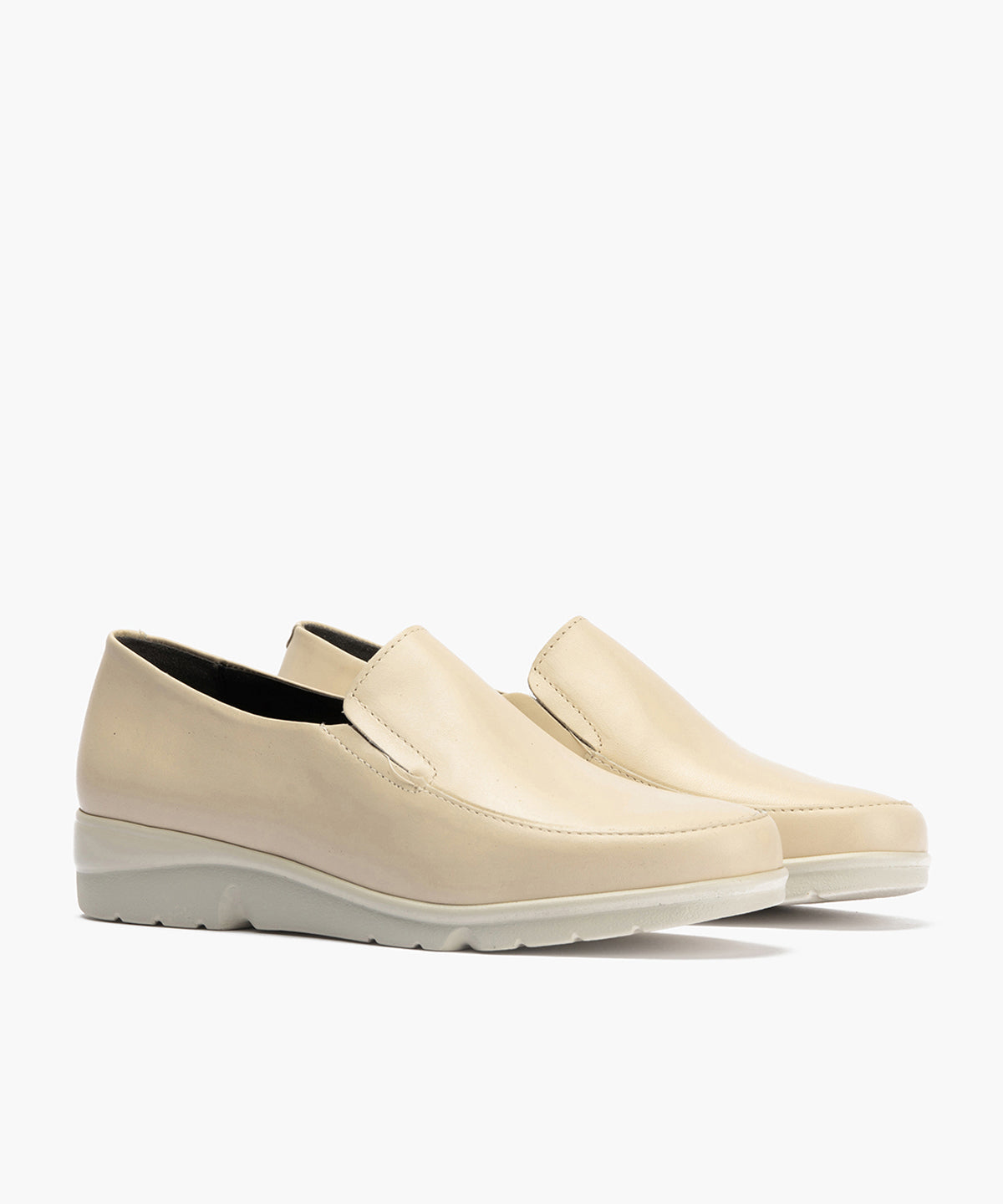 Mocasín Mujer Cuña Baja Beige