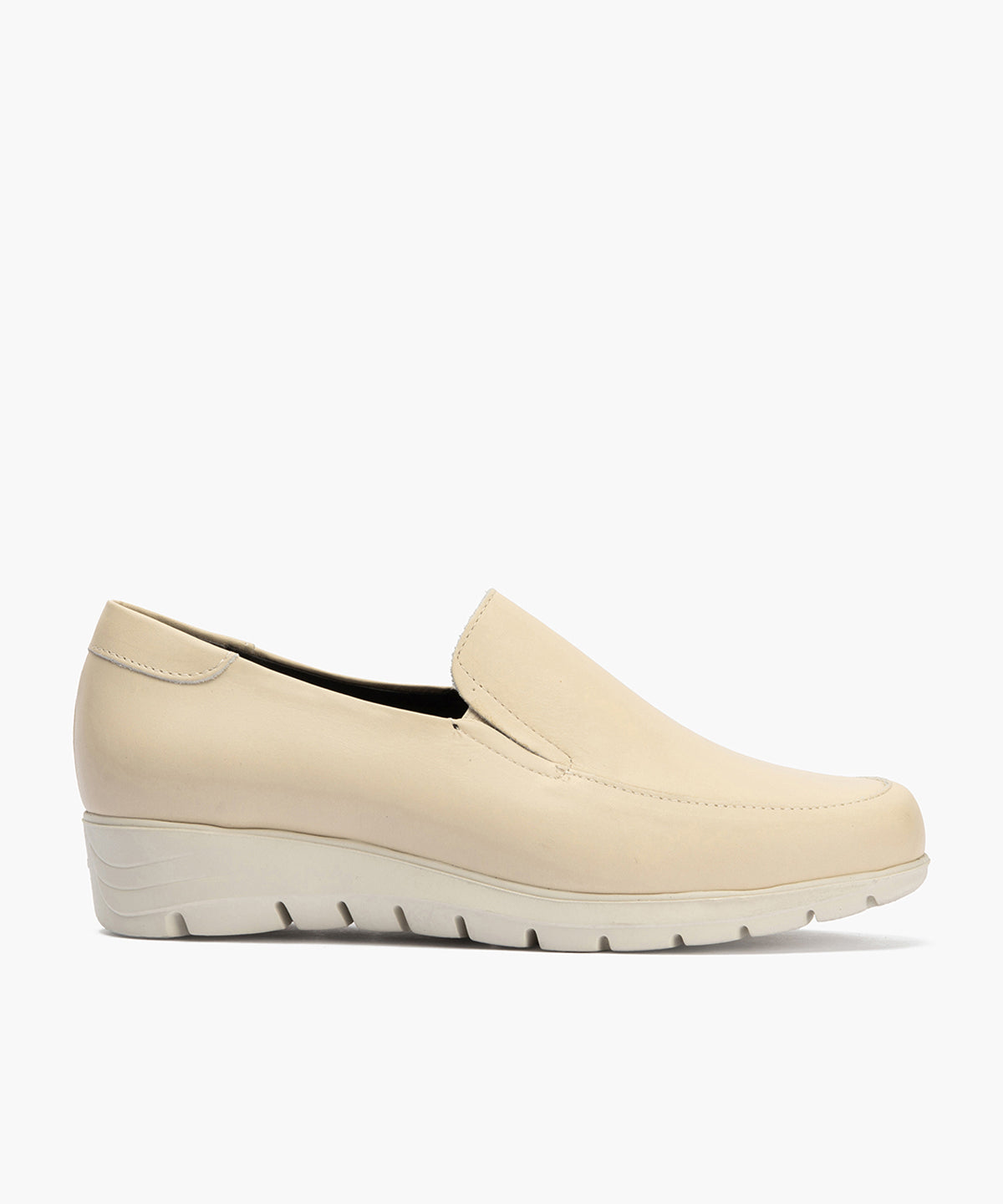 Mocasín Mujer Cuña Baja Beige
