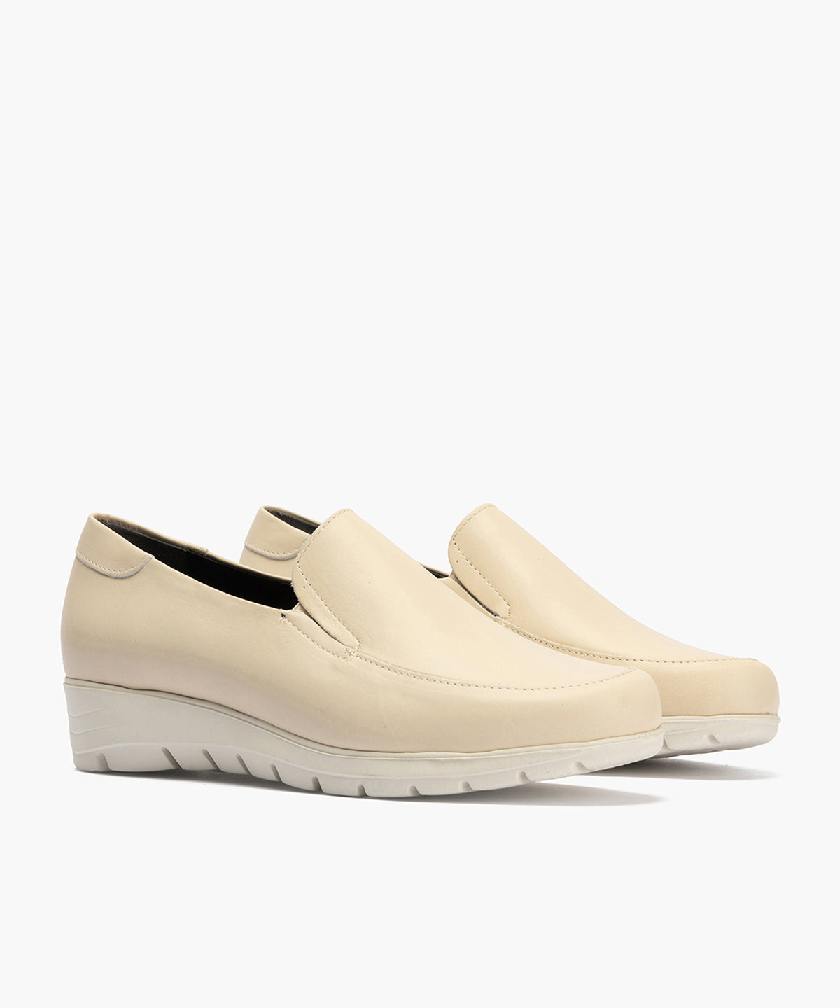Mocasín Mujer Cuña Baja Beige