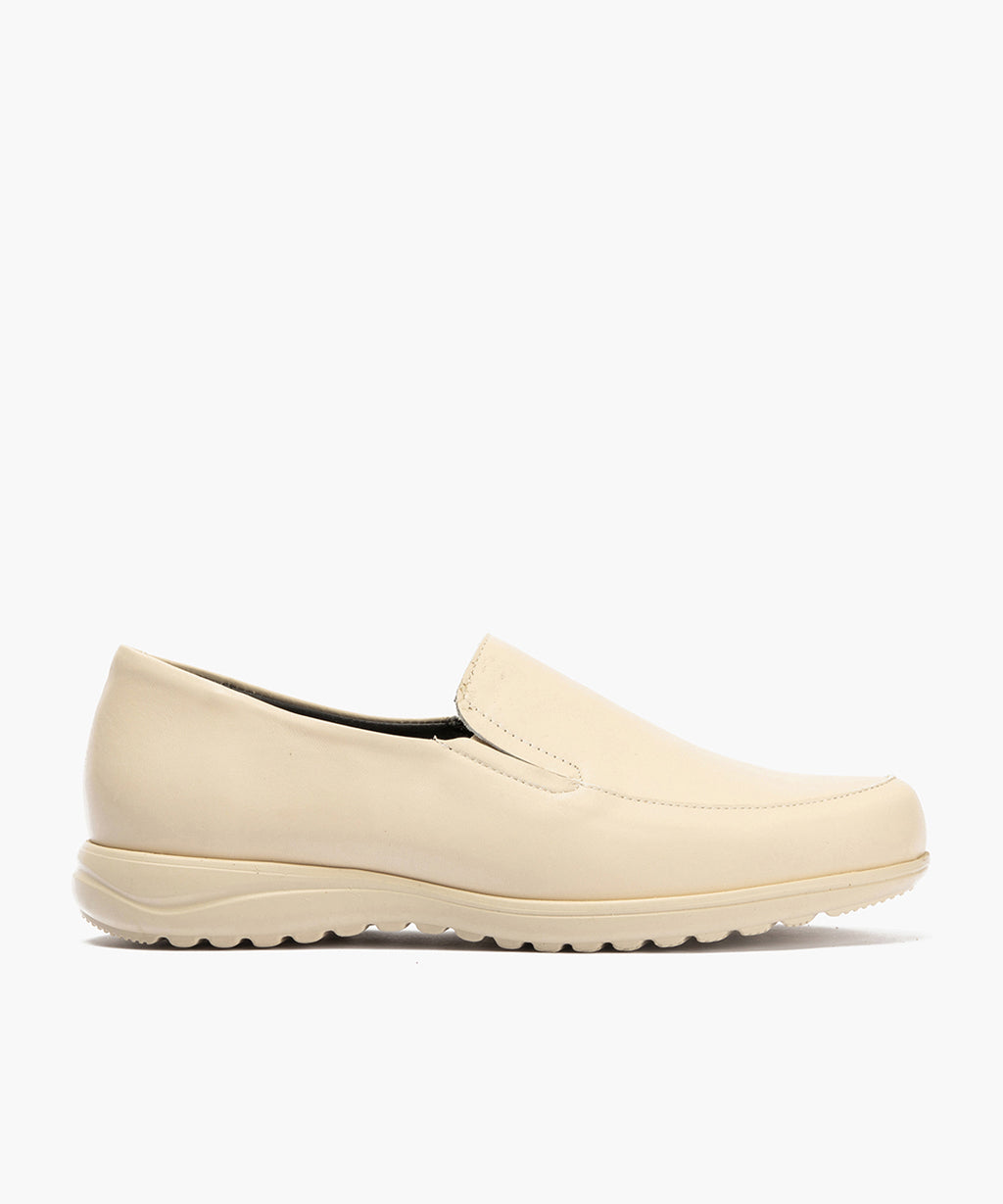 Mocasín Mujer Cuña Baja Beige