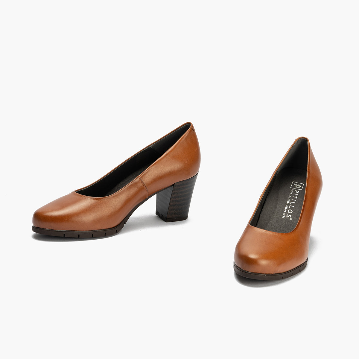 Zapato de Salón Mujer Tacón Alto con Tapas Marrón Claro