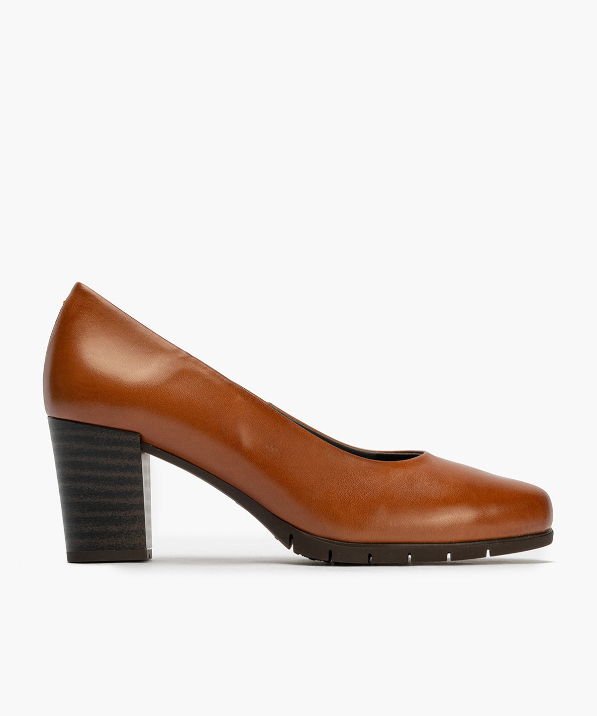 Zapato de Salón Mujer Tacón Alto con Tapas Marrón Claro