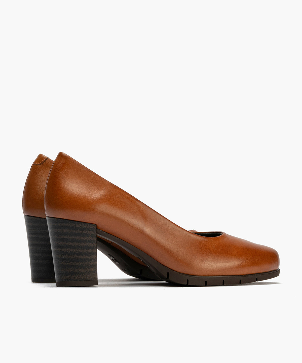 Zapato de Salón Mujer Tacón Alto con Tapas Marrón Claro