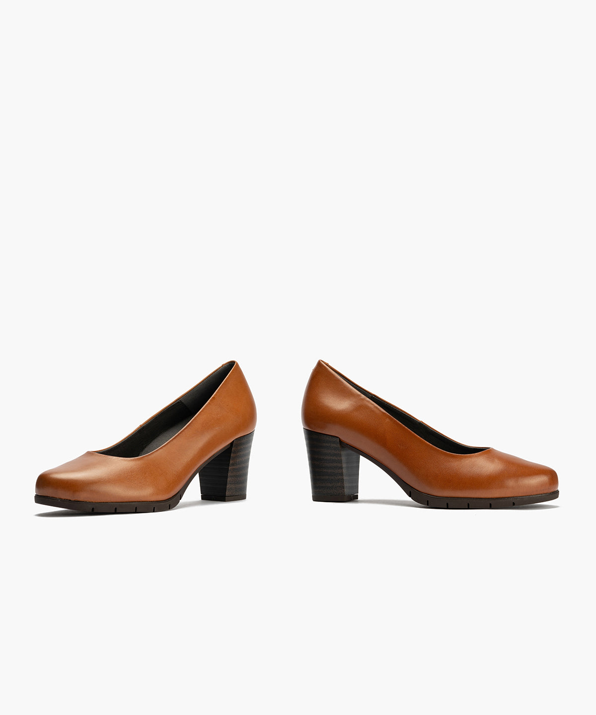 Zapato de Salón Mujer Tacón Alto con Tapas Marrón Claro