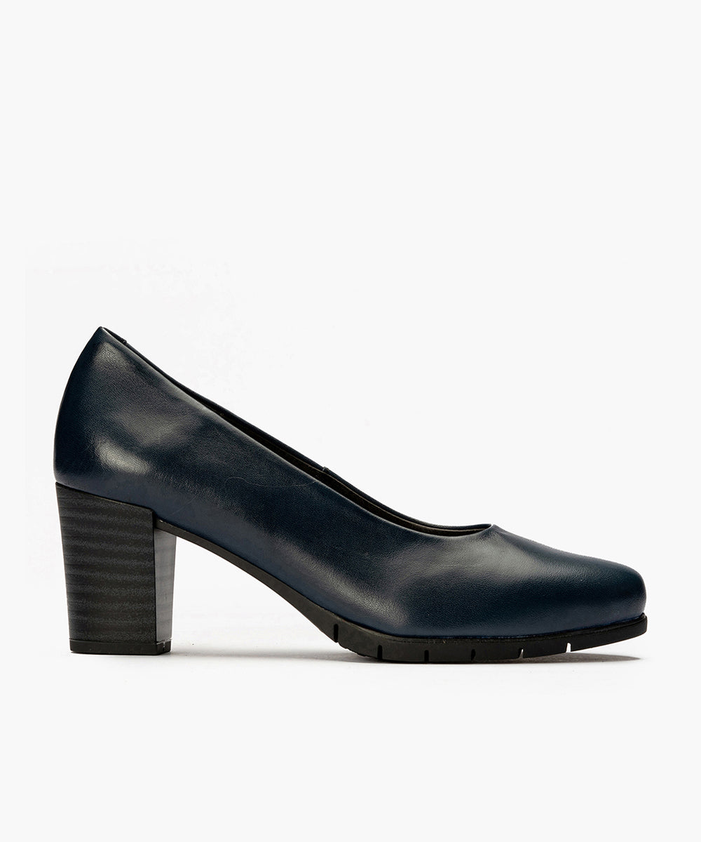 Zapato de Salón Mujer Tacón Alto con Tapas Azul