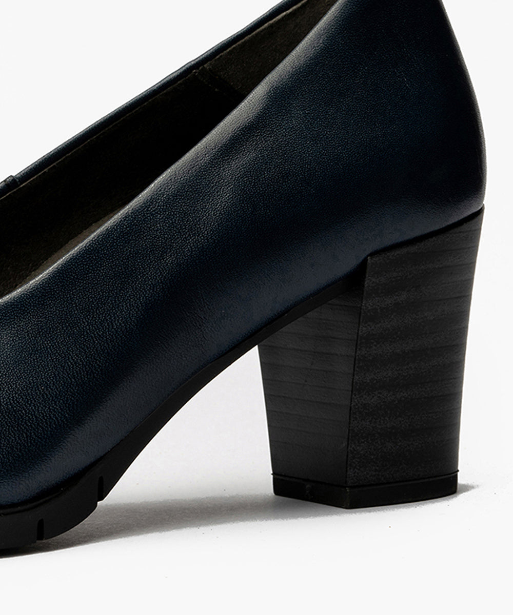 Zapato de Salón Mujer Tacón Alto con Tapas Azul
