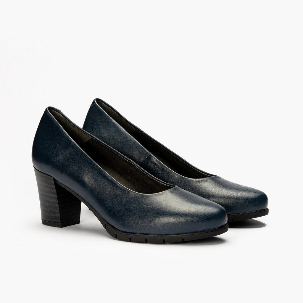 Zapato de Salón Mujer Tacón Alto con Tapas Azul