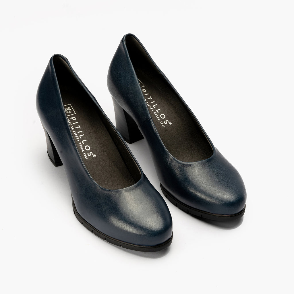 Zapato de Salón Mujer Tacón Alto con Tapas Azul