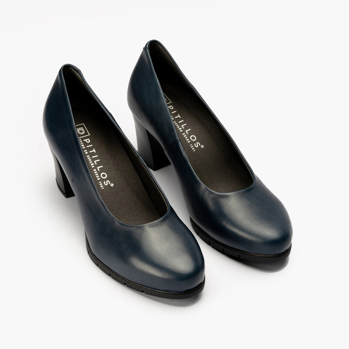 Zapato de Salón Mujer Tacón Alto con Tapas Azul