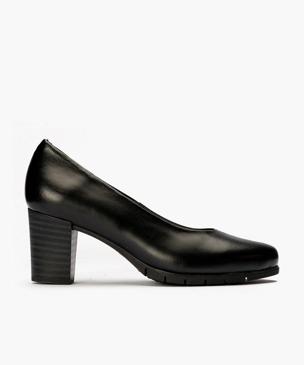 Zapato de Salón Mujer Tacón Alto con Tapas Negro