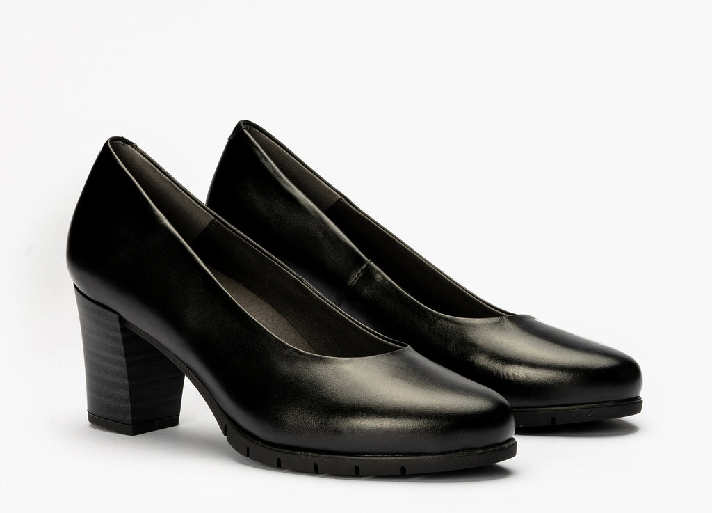 Zapato de Salón Mujer Tacón Alto con Tapas Negro