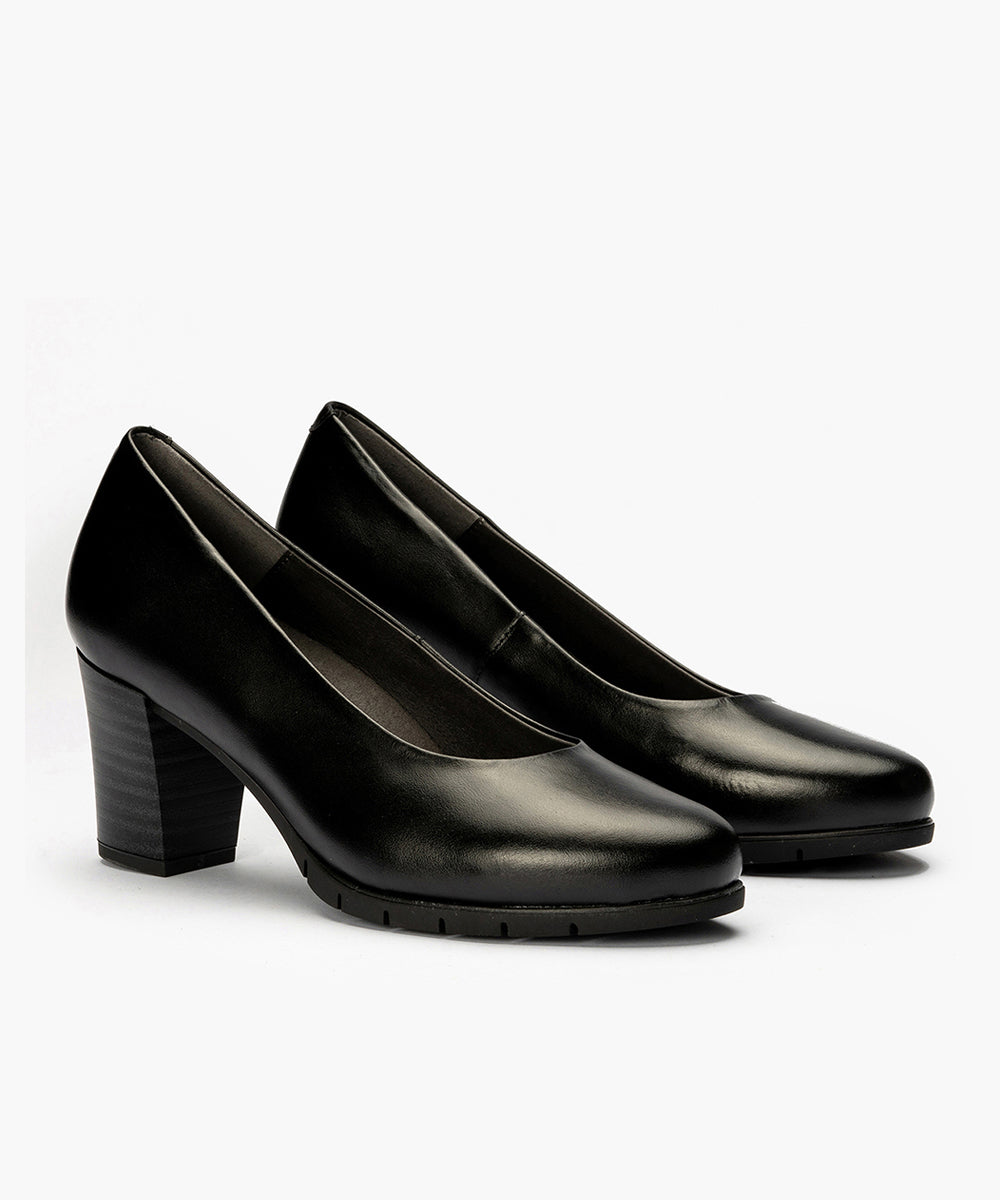 Zapato de Salón Mujer Tacón Alto con Tapas Negro