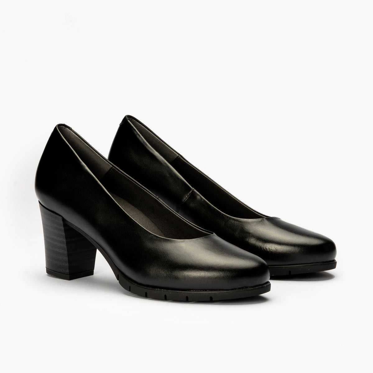 Zapato de Salón Mujer Tacón Alto con Tapas Negro