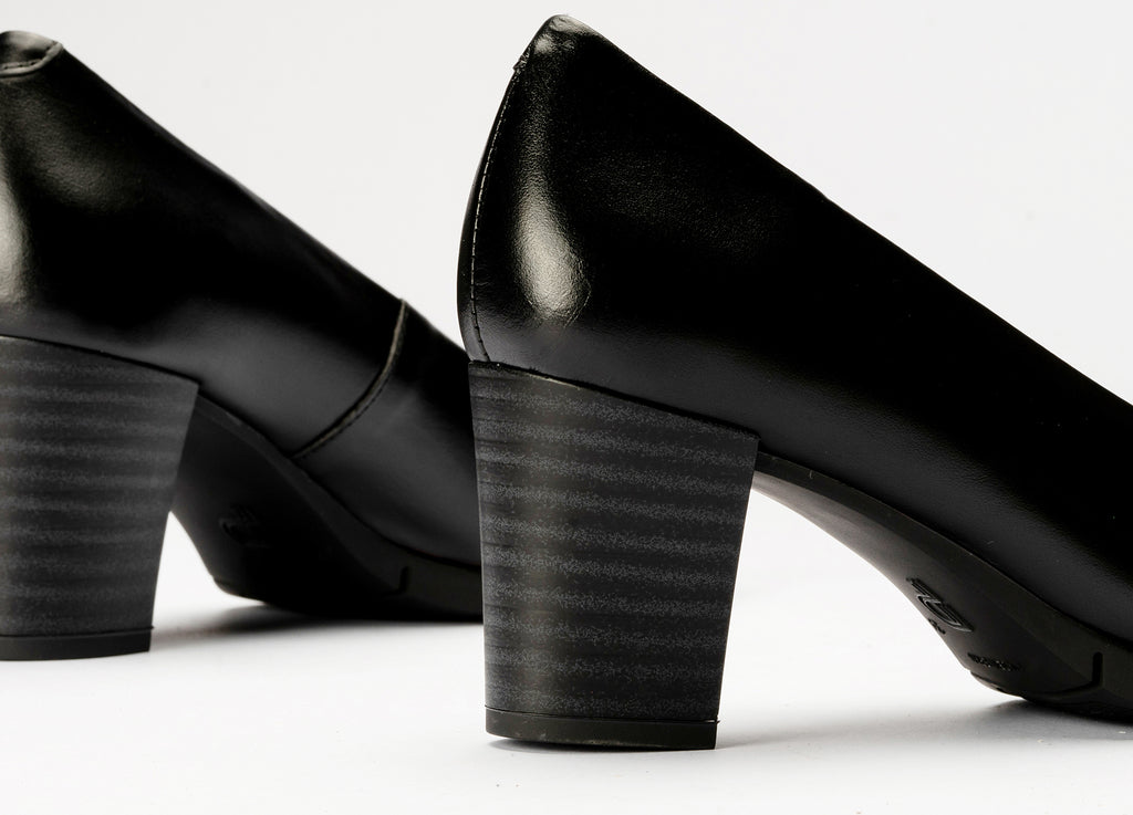 Zapato de Salón Mujer Tacón Alto con Tapas Negro