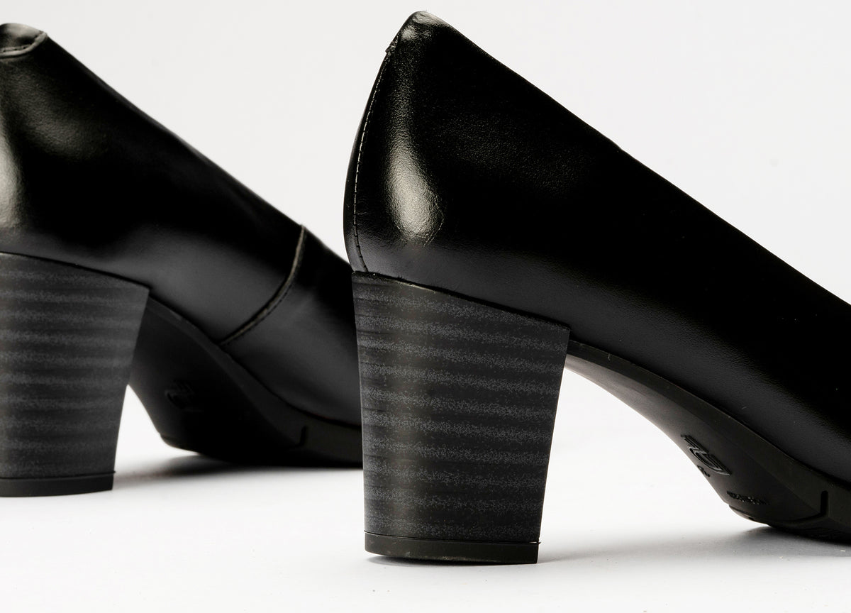 Zapato de Salón Mujer Tacón Alto con Tapas Negro
