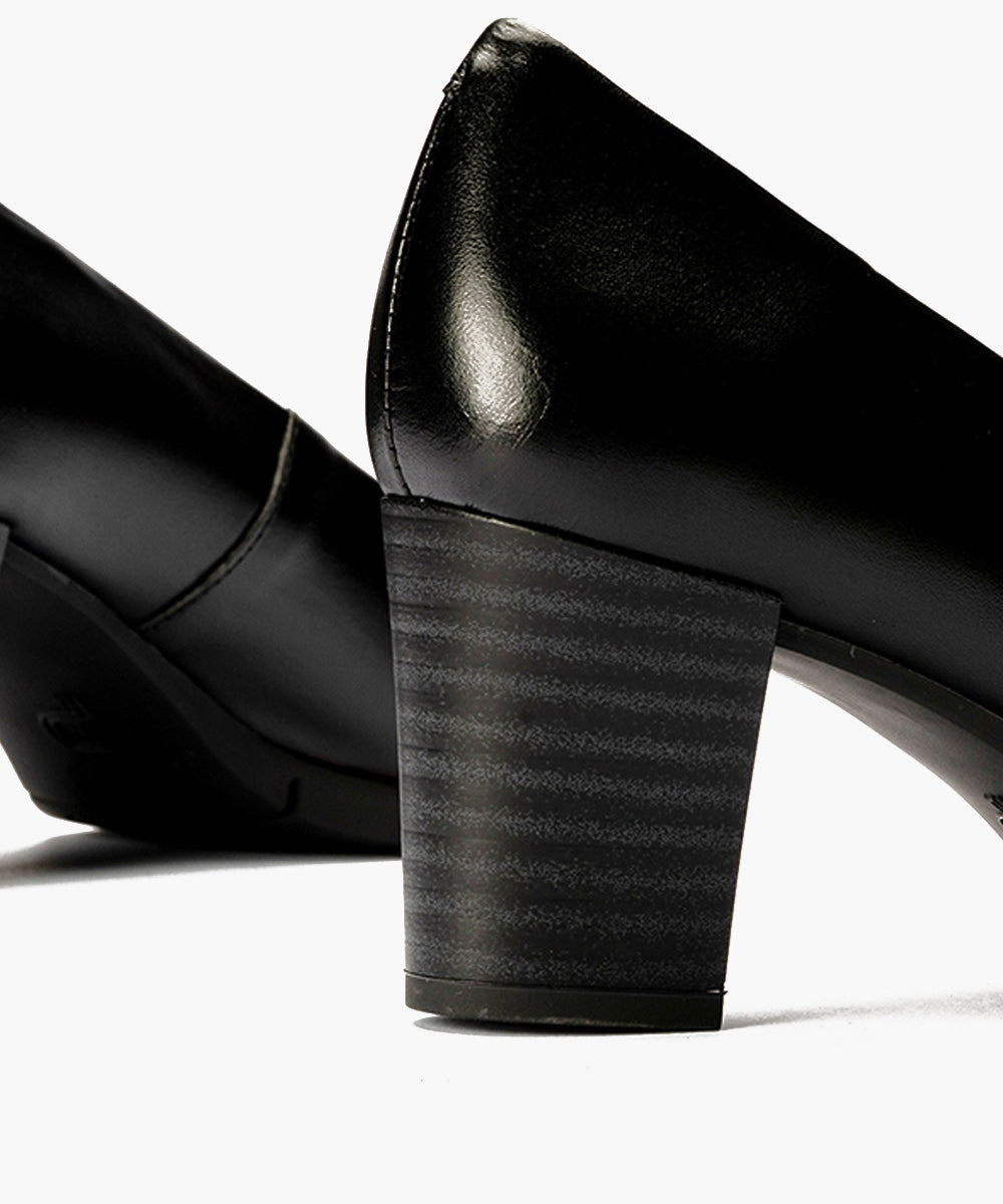 Zapato de Salón Mujer Tacón Alto con Tapas Negro