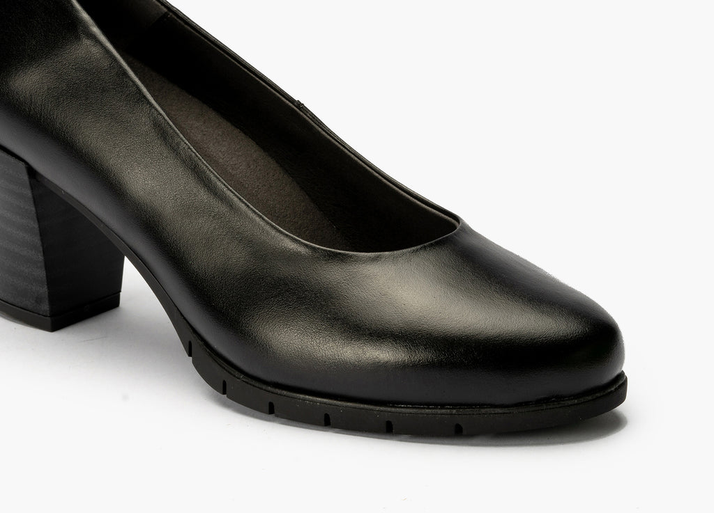 Zapato de Salón Mujer Tacón Alto con Tapas Negro