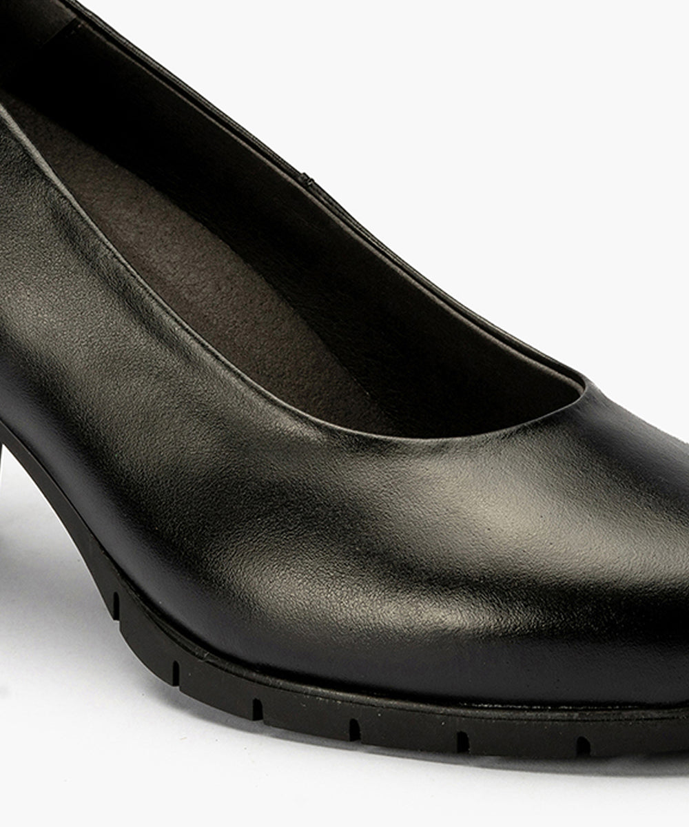 Zapato de Salón Mujer Tacón Alto con Tapas Negro