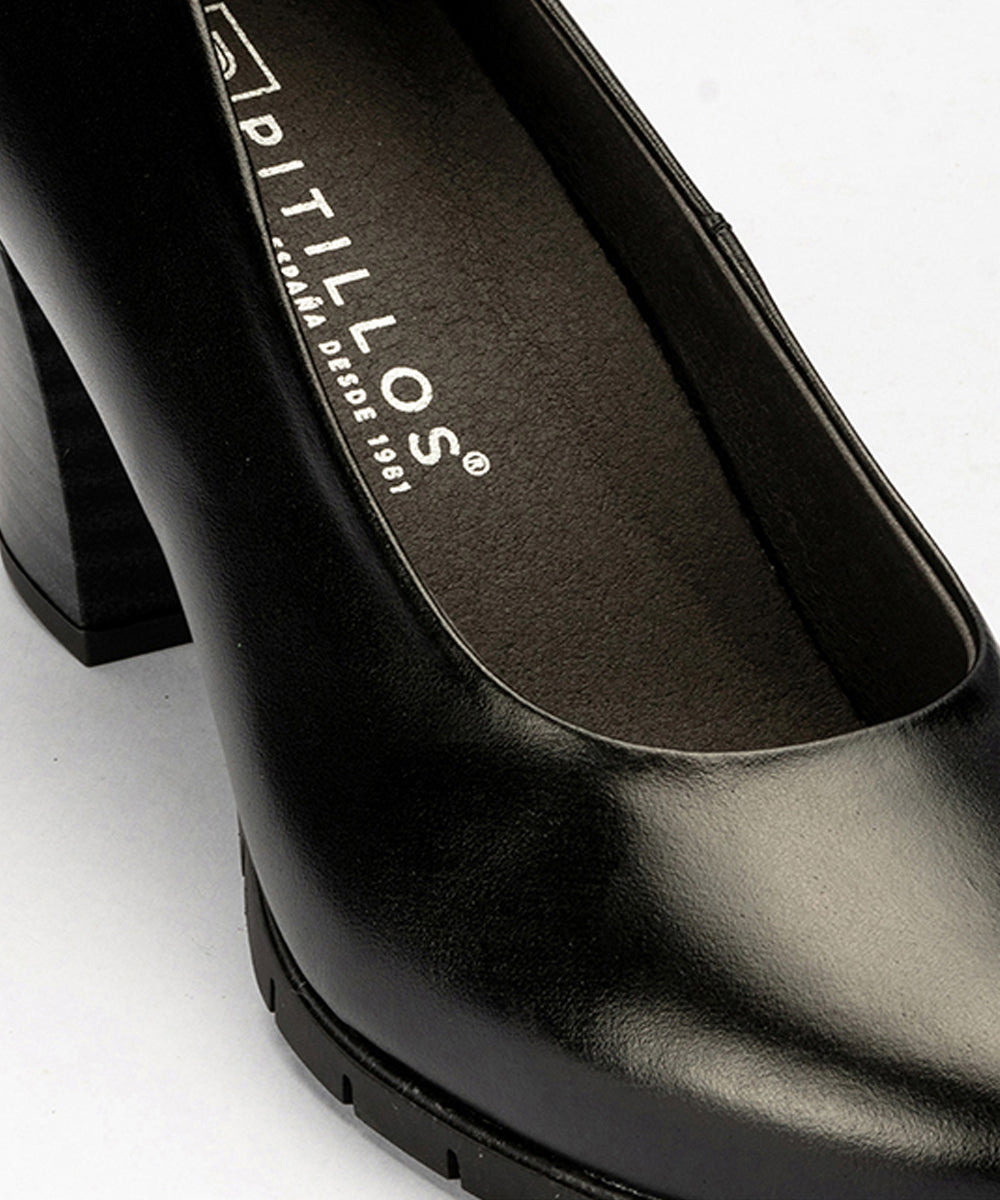 Zapato de Salón Mujer Tacón Alto con Tapas Negro