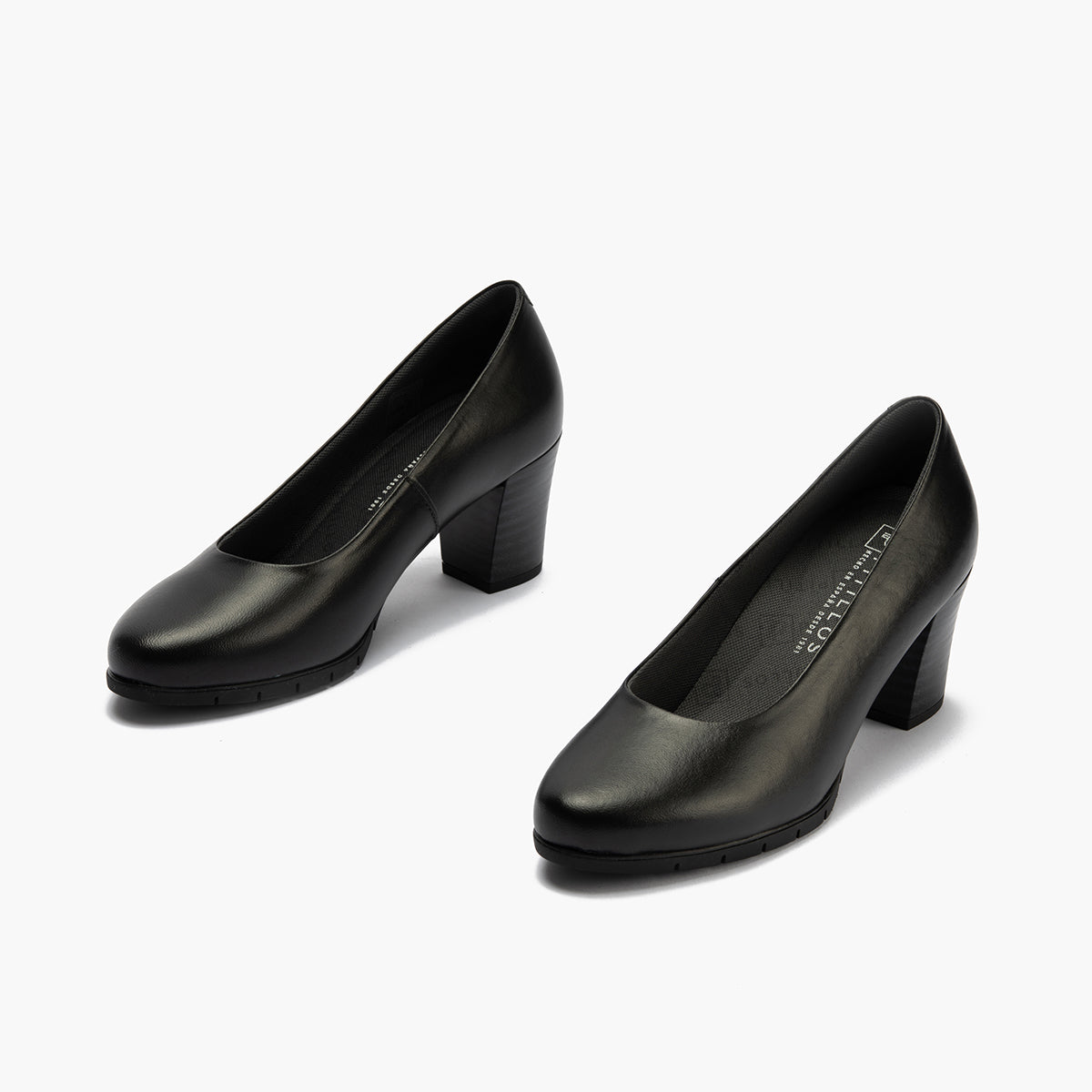 Zapato de Salón Mujer Tacón Alto con Tapas Negro