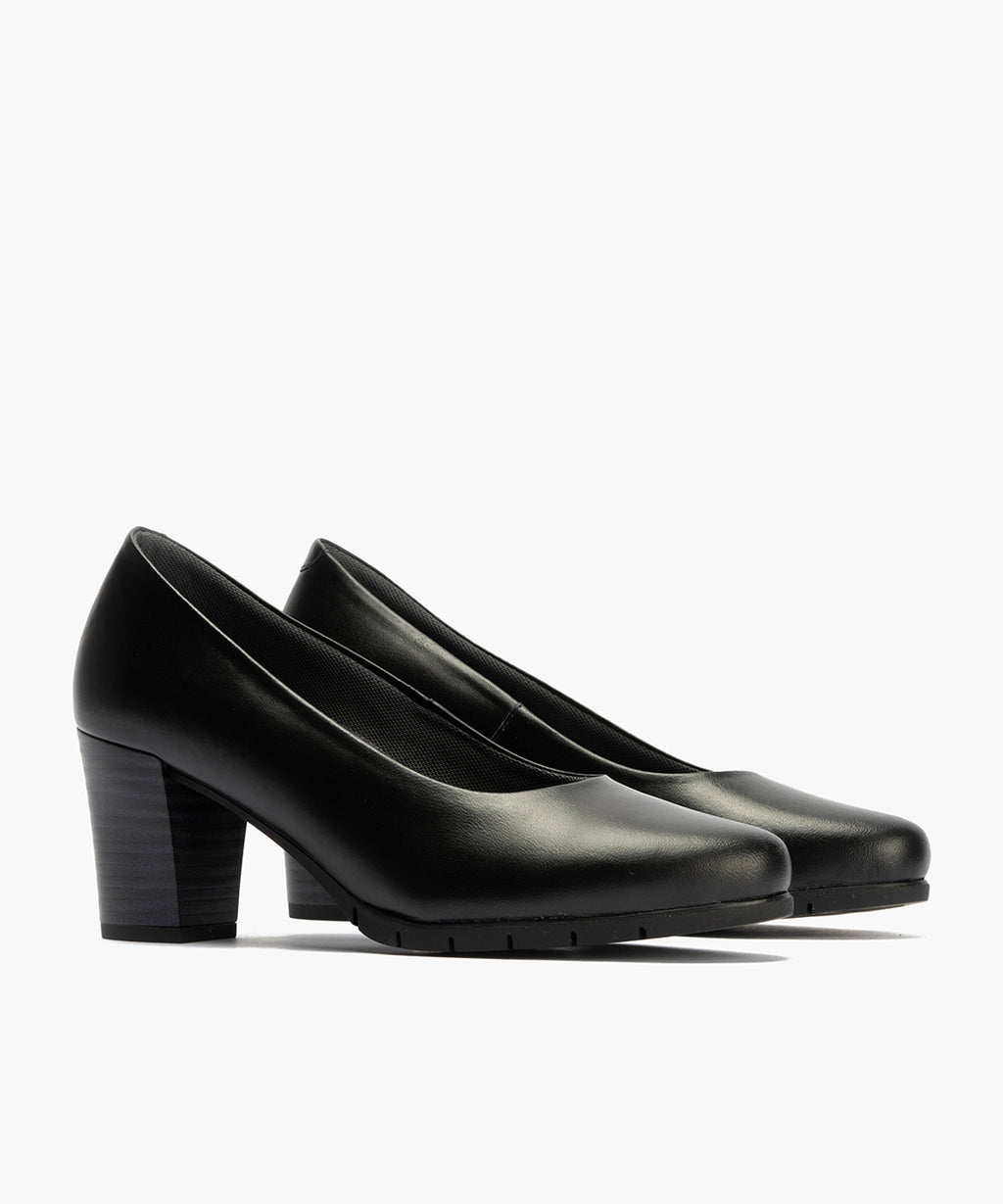 Zapato de Salón Mujer Tacón Alto con Tapas Negro