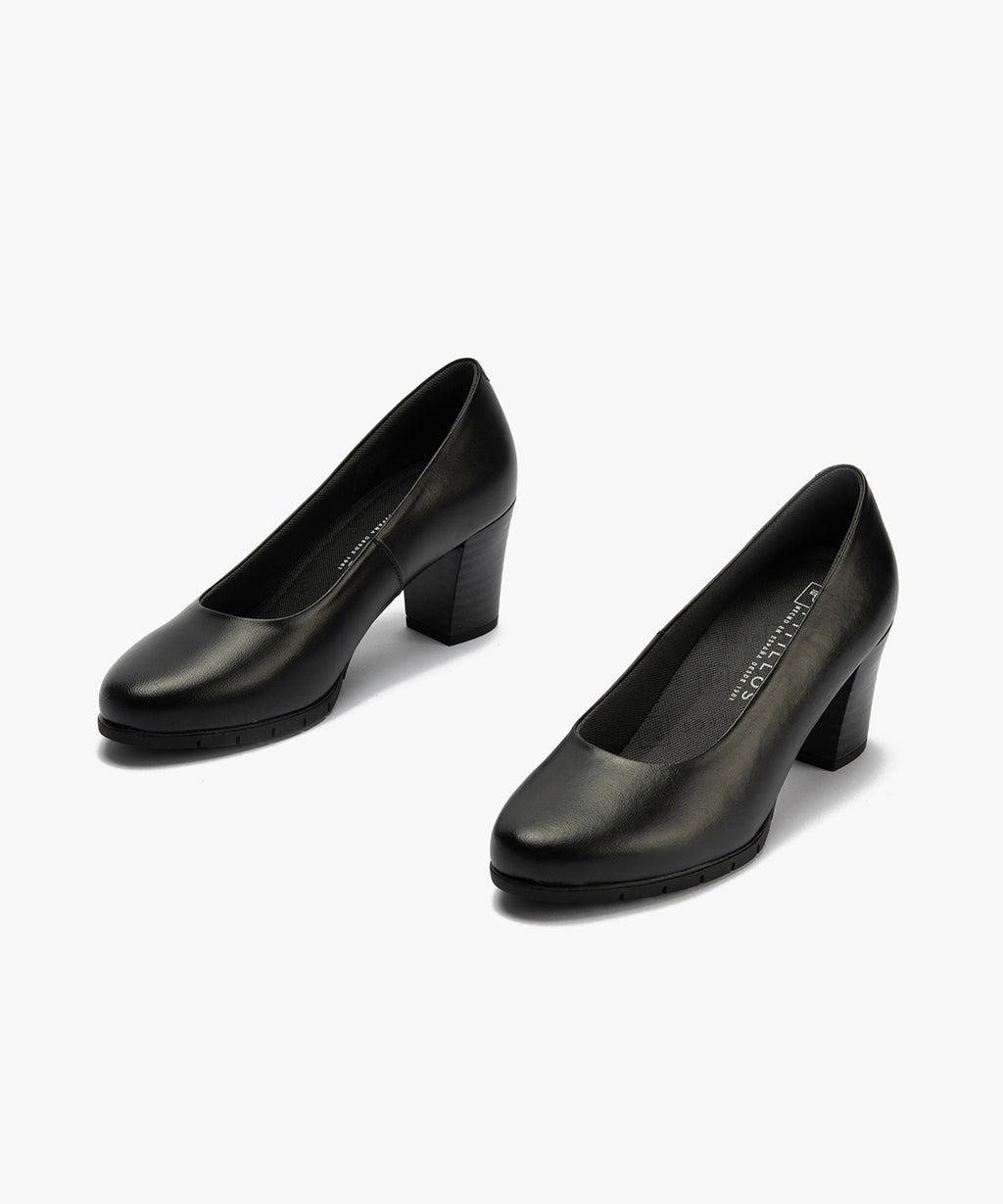 Zapato de Salón Mujer Tacón Alto con Tapas Negro