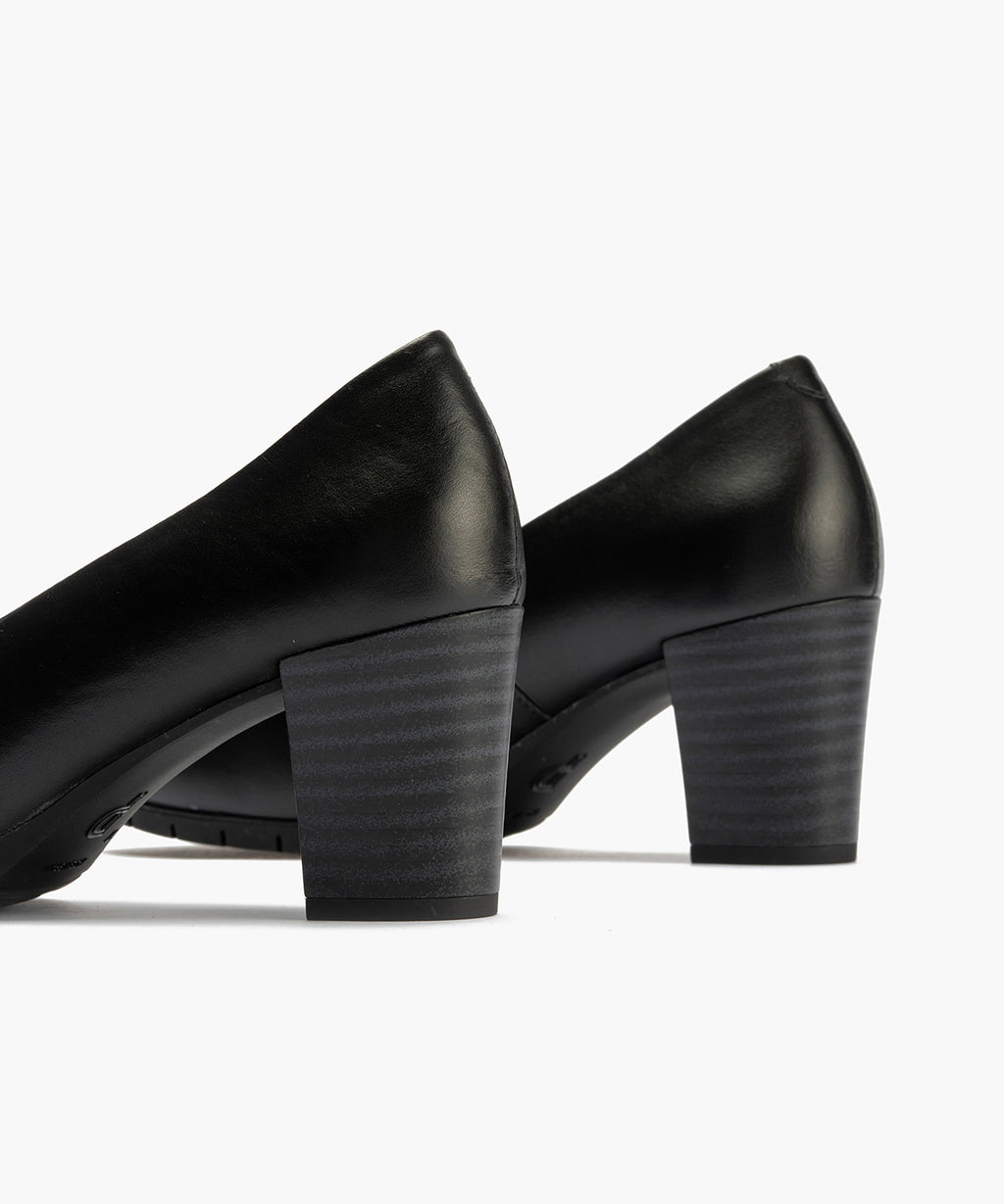 Zapato de Salón Mujer Tacón Alto con Tapas Negro