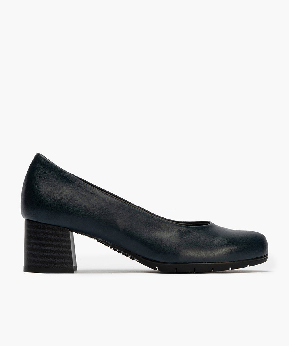 Zapato de Salón Mujer Tacón Medio con Tapas Azul