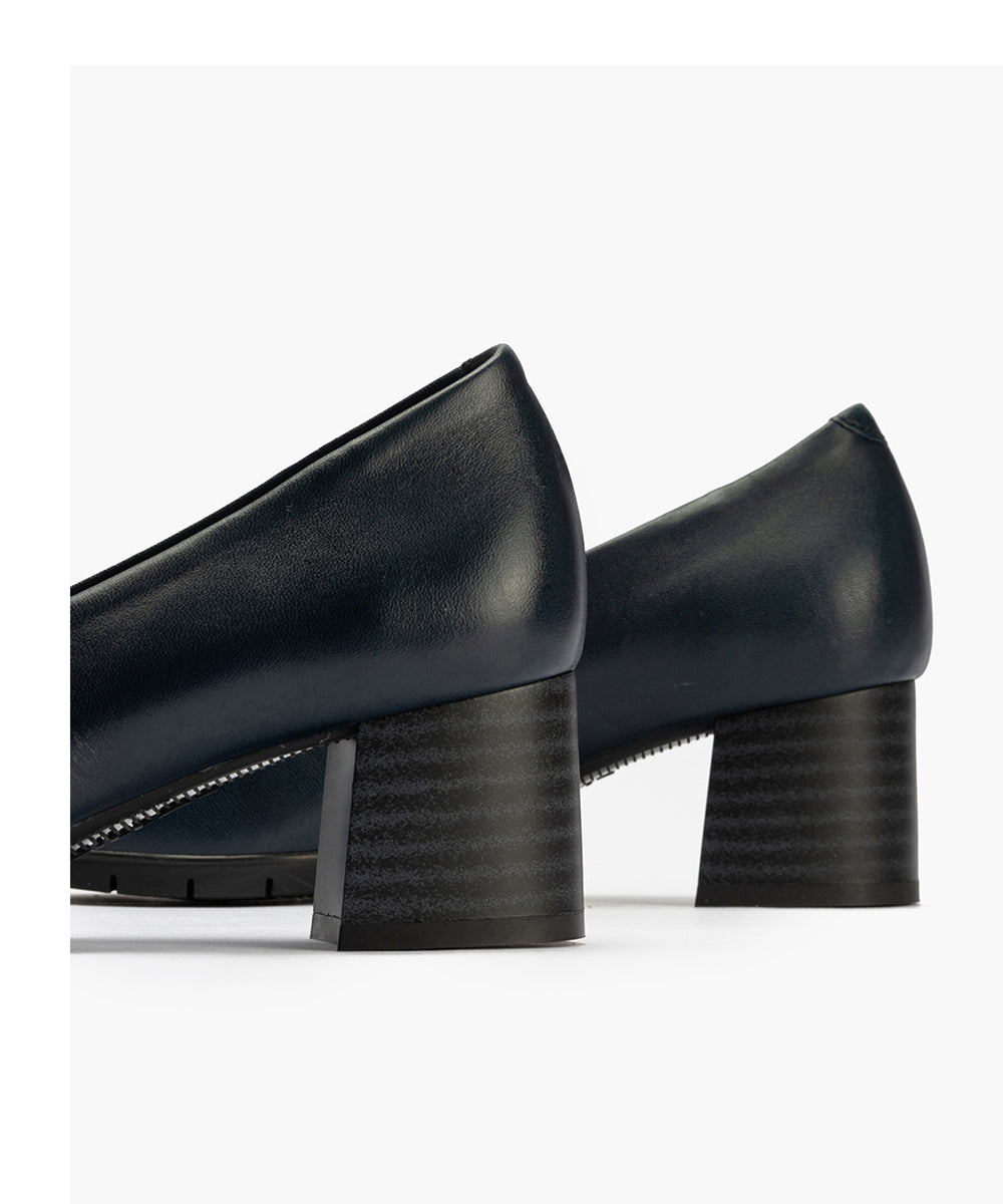 Zapato de Salón Mujer Tacón Medio con Tapas Azul