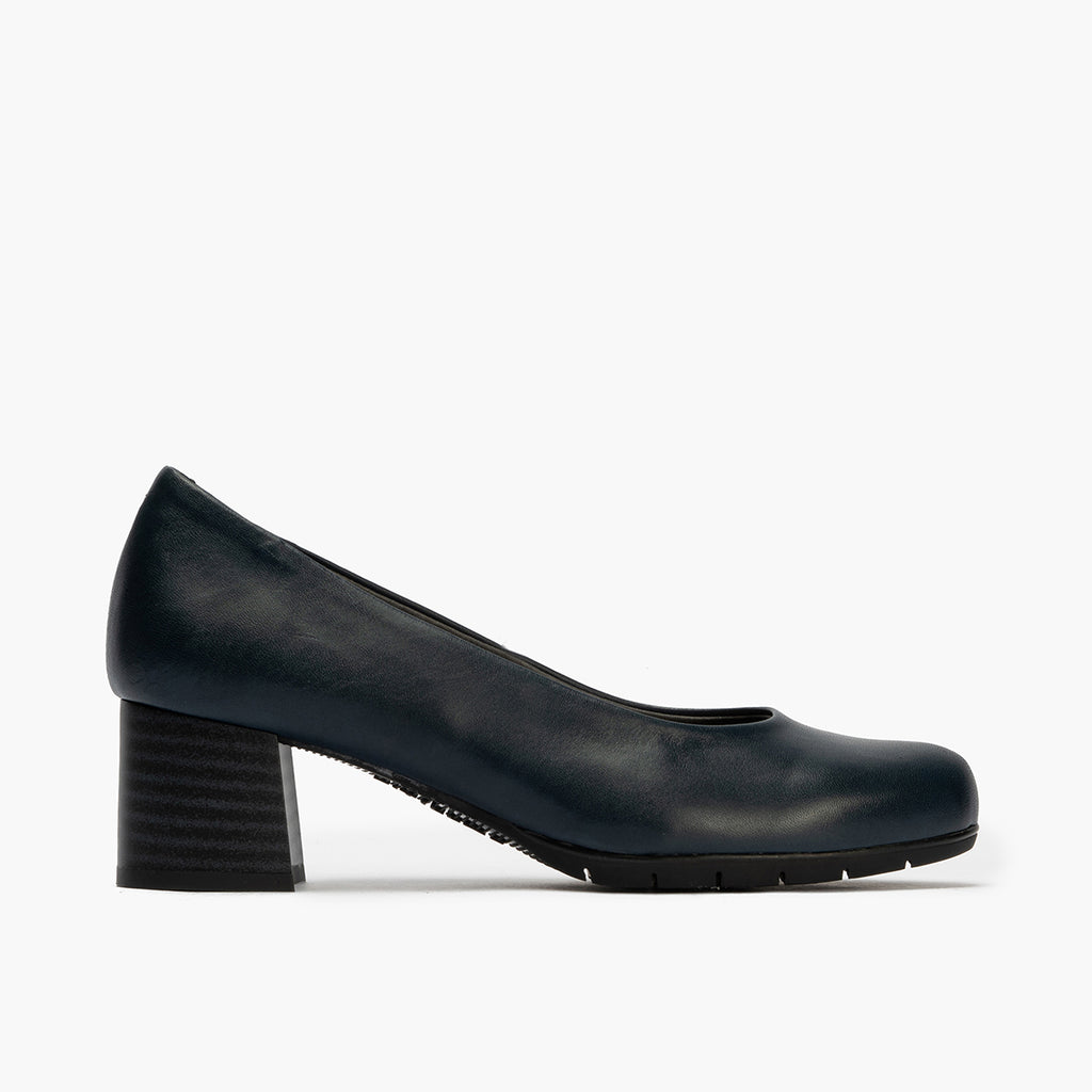 Zapato de Salón Mujer Tacón Medio con Tapas Azul