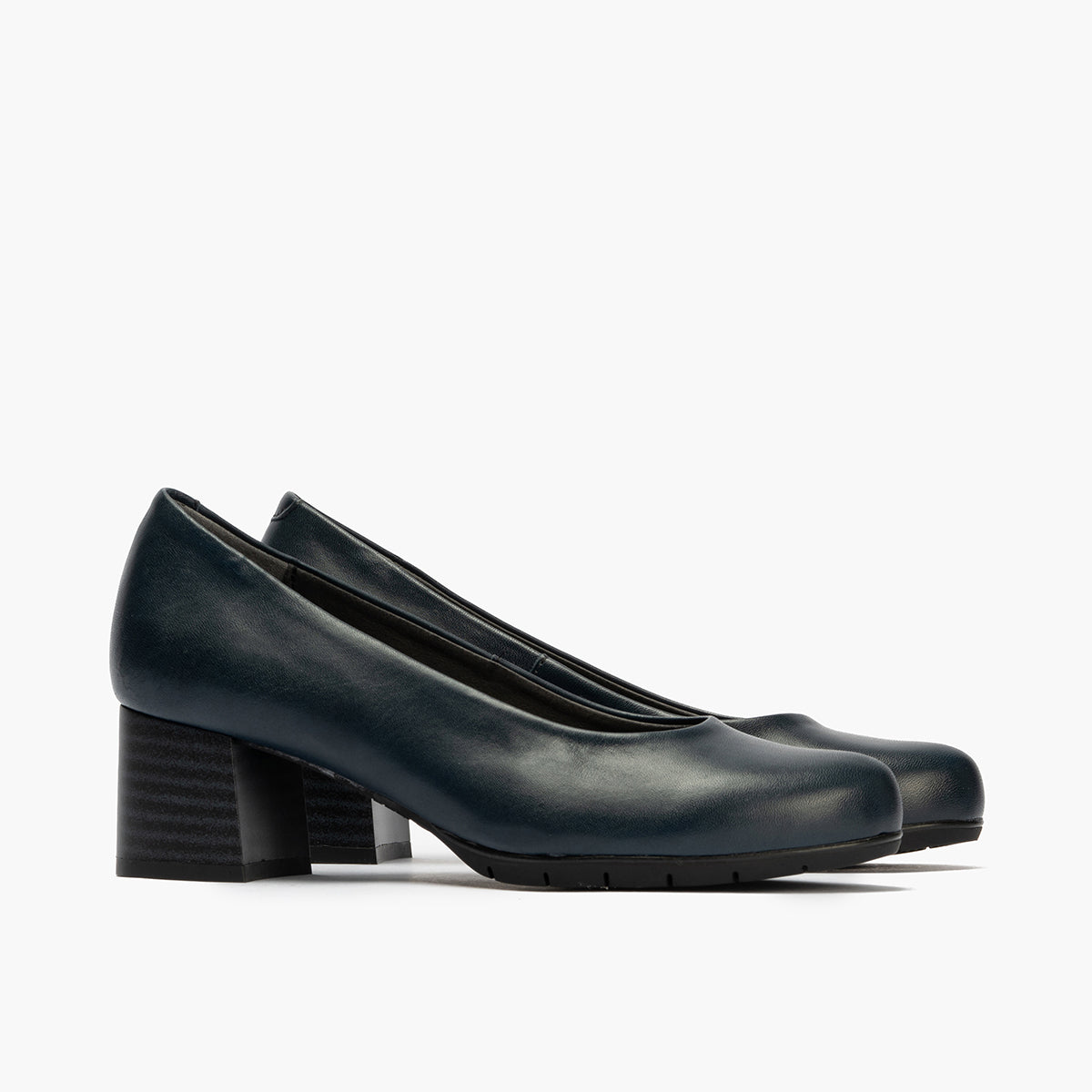 Zapato de Salón Mujer Tacón Medio con Tapas Azul