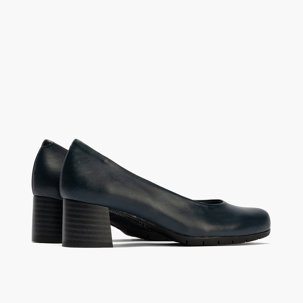 Zapato de Salón Mujer Tacón Medio con Tapas Azul