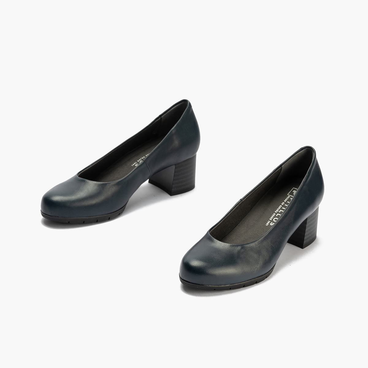 Zapato de Salón Mujer Tacón Medio con Tapas Azul