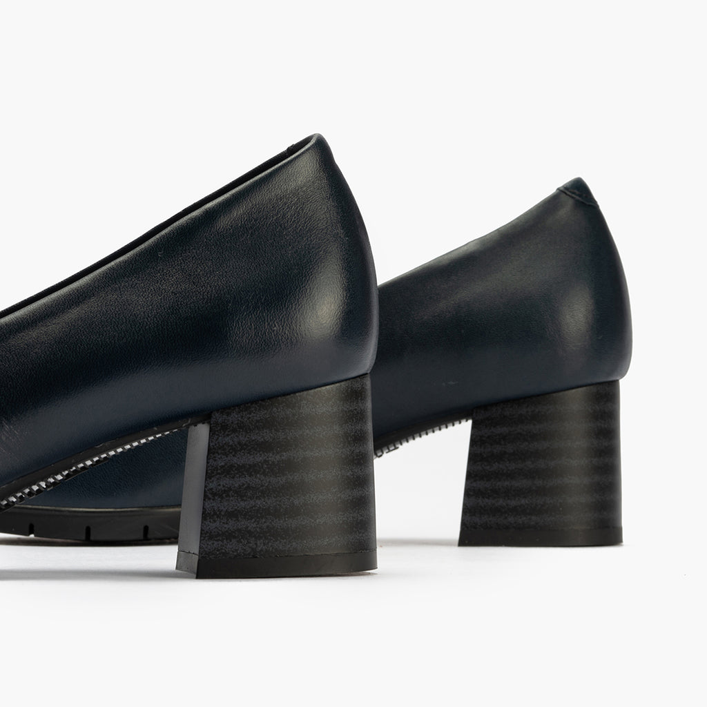 Zapato de Salón Mujer Tacón Medio con Tapas Azul