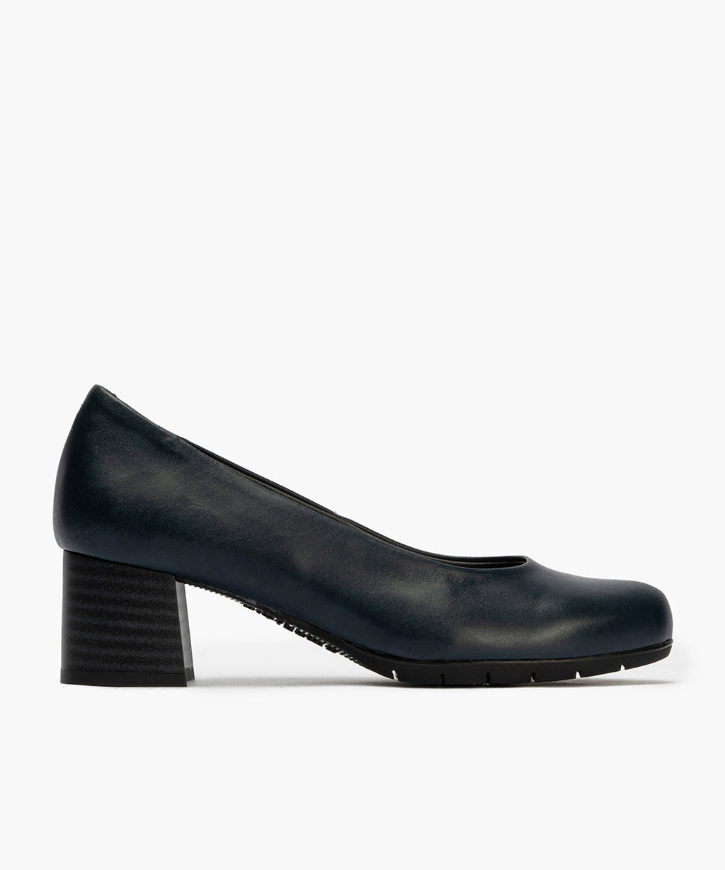 Zapato de Salón Mujer Tacón Medio con Tapas Azul