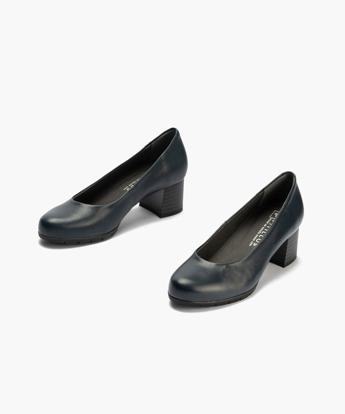 Zapato de Salón Mujer Tacón Medio con Tapas Azul
