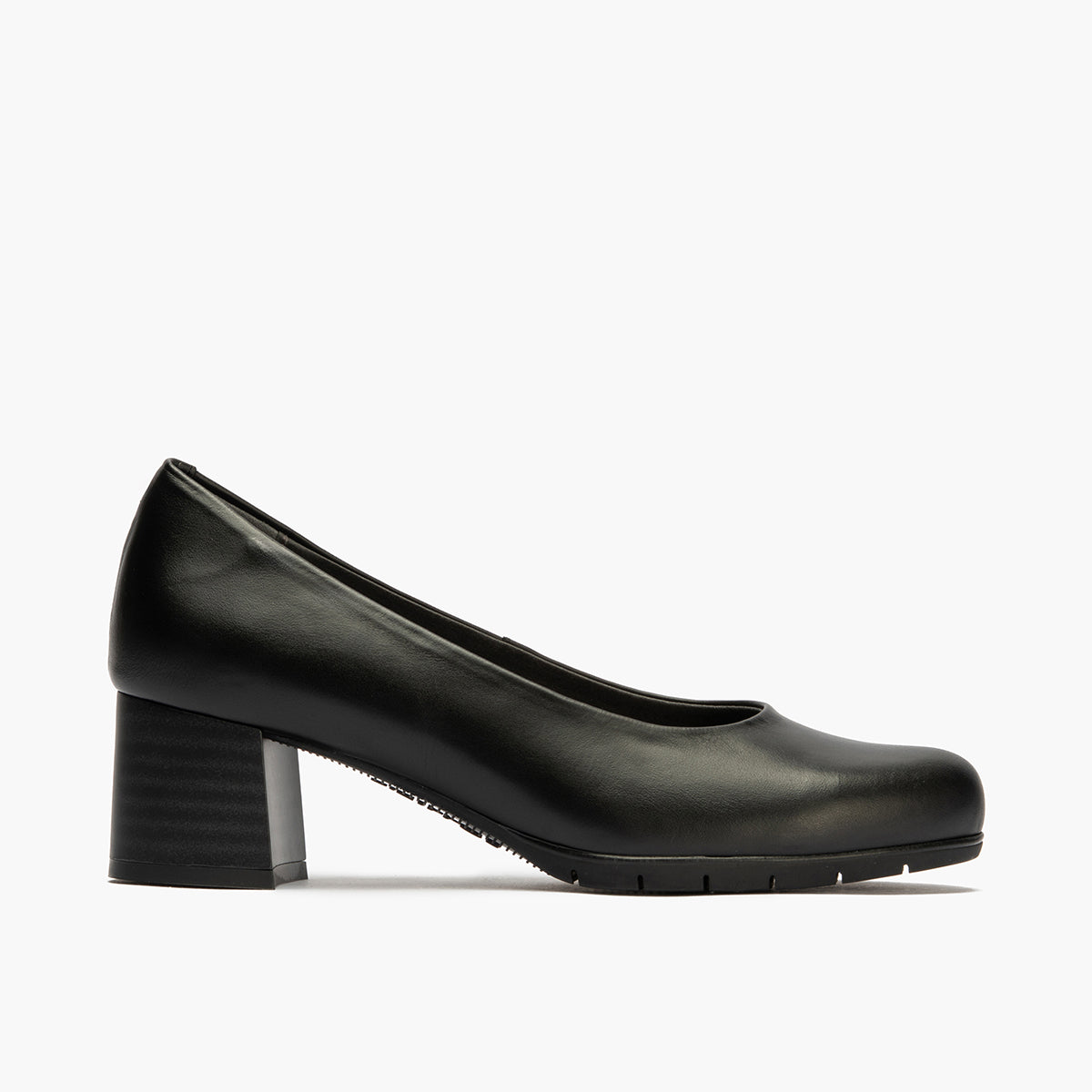 Zapato de Salón Mujer Tacón Medio con Tapas Negro
