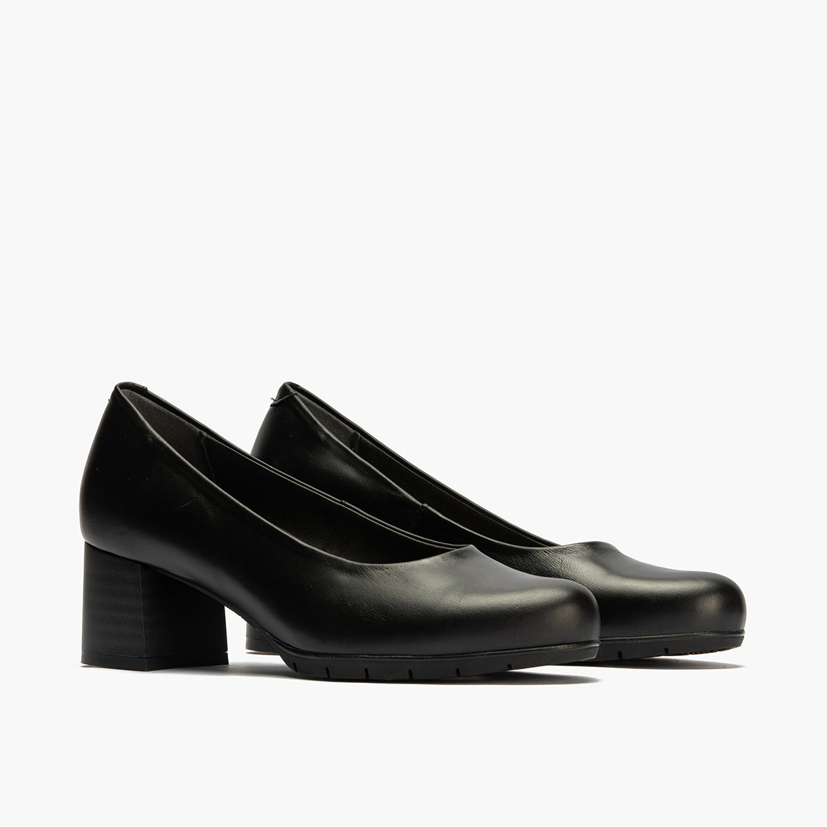 Zapato de Salón Mujer Tacón Medio con Tapas Negro
