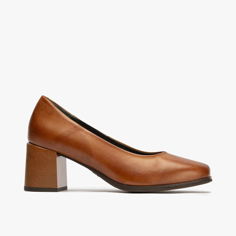Zapato de Salón Mujer Tacón Alto Marrón Claro