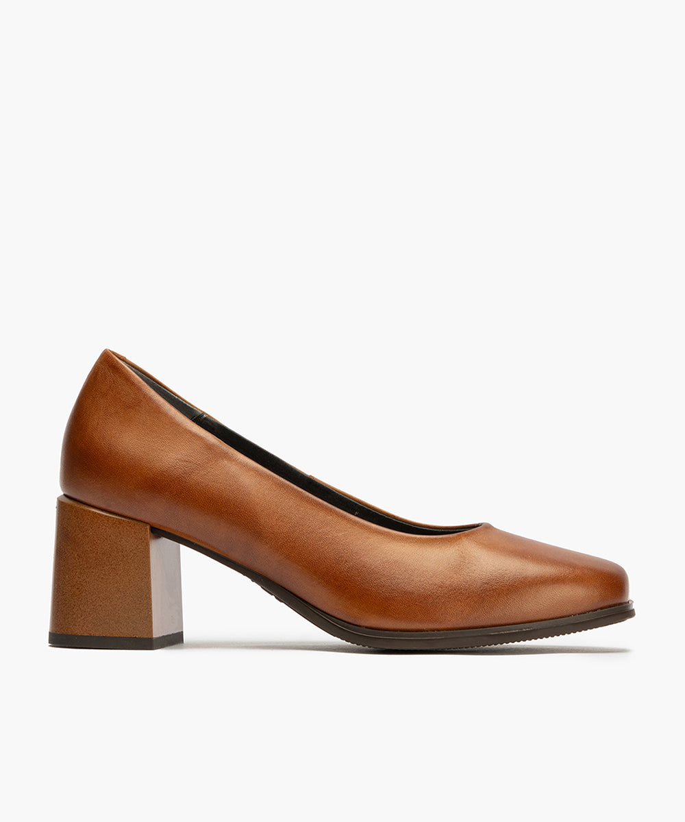 Zapato de Salón Mujer Tacón Alto Marrón Claro