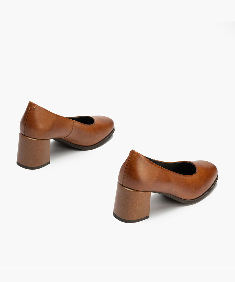 Zapato de Salón Mujer Tacón Alto Marrón Claro