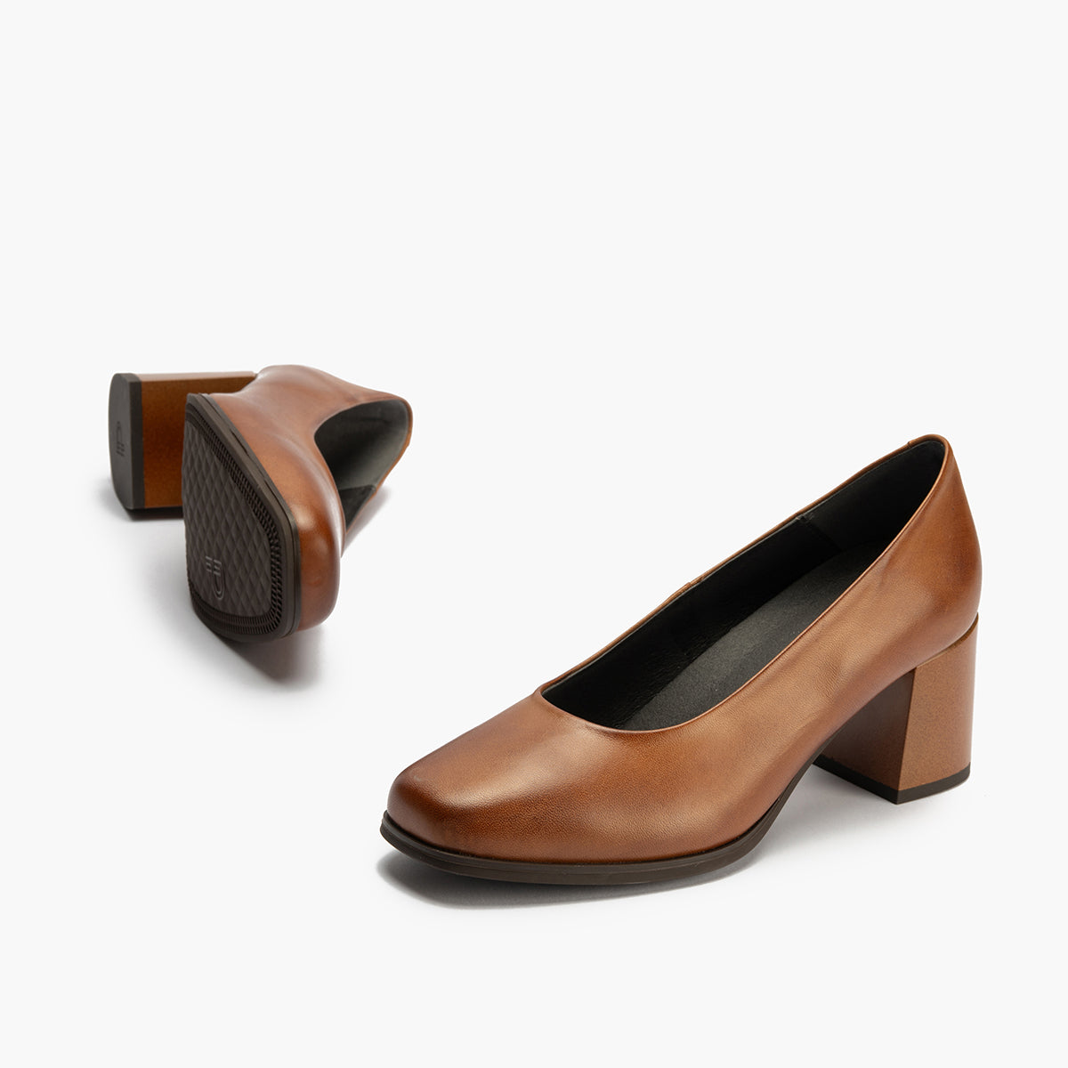 Zapato de Salón Mujer Tacón Alto Marrón Claro
